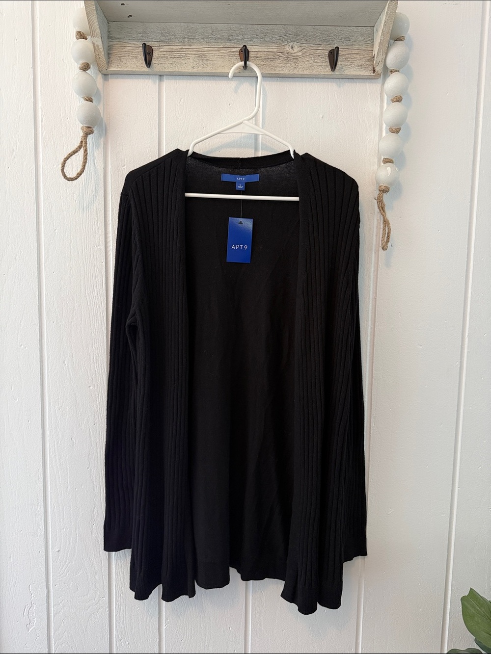 Apt. 9 Open-Front Ribbed Cardigan